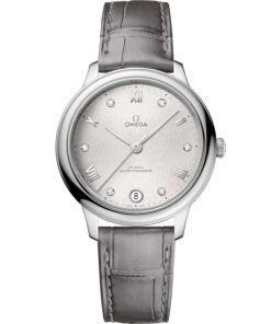 Omega De Ville Prestige 34 mm Silver Dial with Diamonds Stainless Steel Strap 434.13.34.20.52.001
