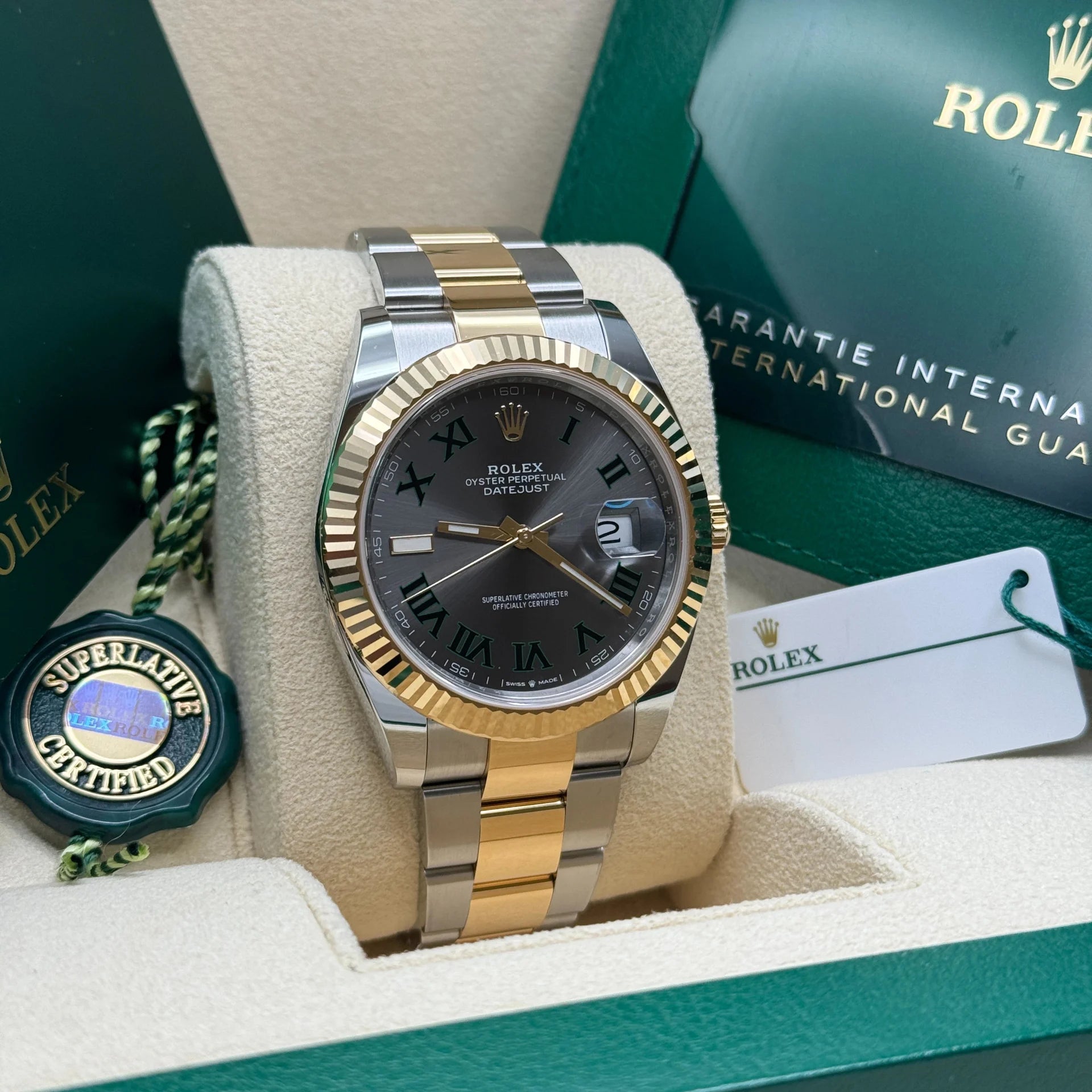 Rolex Datejust 41mm 126333 Two-Tone Yellow Gold Fluted Bezel Wimbledon Dial Oyster - Image 4