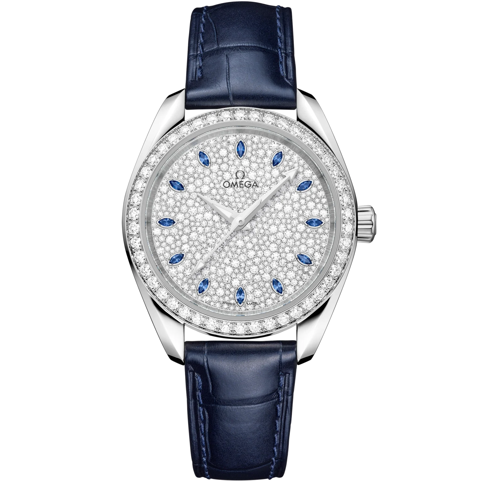 Omega Seamaster Aqua Terra 150M 34 mm Silver Dial with Diamonds Canopus Gold�?Strap 220.58.34.20.99.007