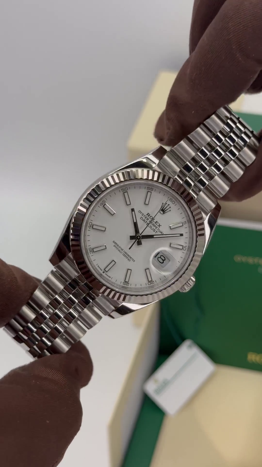 Rolex Datejust 41mm White Index Oyster Stainless Steel Men’s Watch - 126334 - Image 12