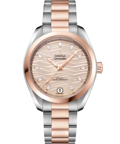 Omega Seamaster Aqua Terra 150M 34 mm Grey Dial with Diamonds Stainless Steel and Sedna�?18k Rose Gold Bracelet 220.20.34.20.59.001