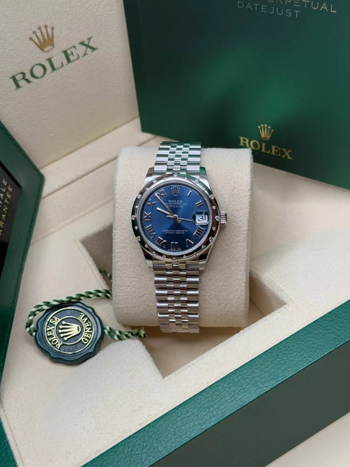 Rolex Datejust m278344-0035/0036 Bright Blue Dial 31mm Domed Diamond Oyster Watch - Image 16