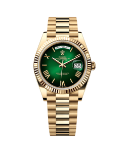 Rolex Yellow Gold President Day Date 40mm Green Roman Ombre Dial - 228238