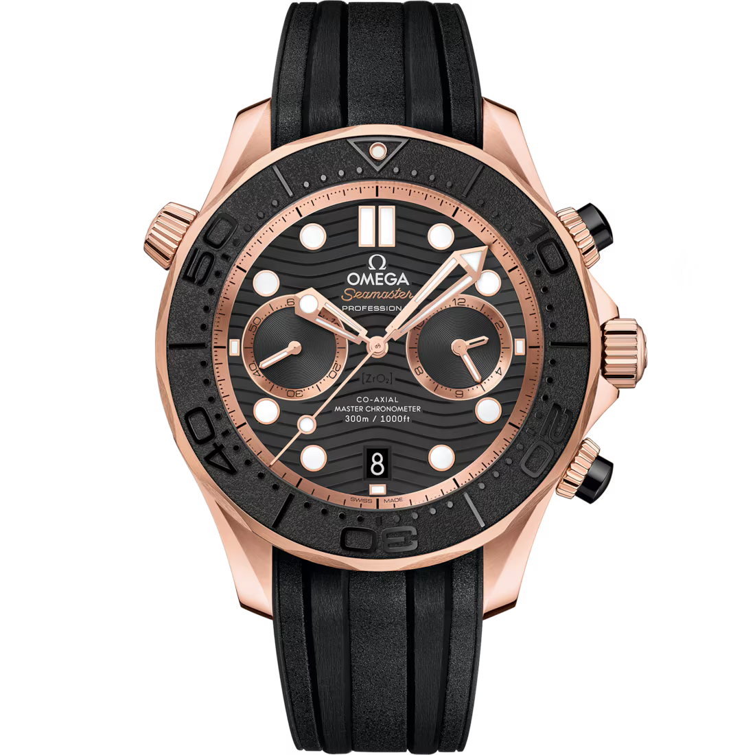 Omega Seamaster Diver 300M 44mm Black Dial Sedna�?18k Rose Gold Strap 210.62.44.51.01.001