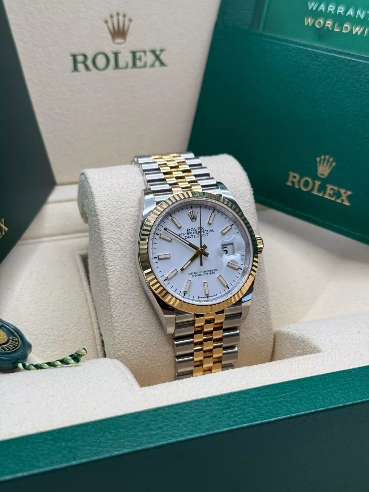 Rolex Datejust 36mm 126233 White Index Dial Two-Tone Jubilee Bracelet Watch - Image 7