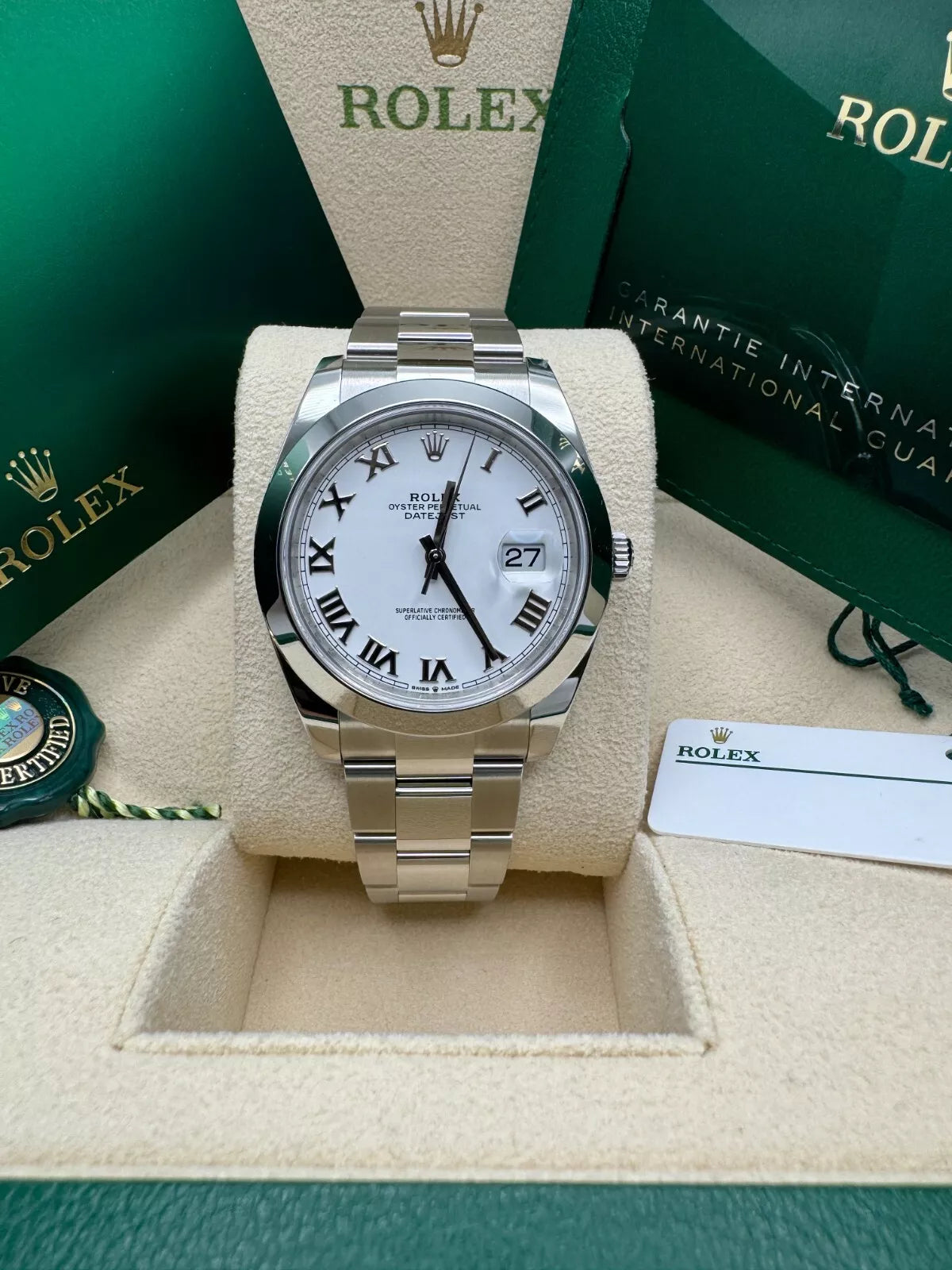 Rolex Datejust 41mm Smooth Bezel White Roman Dial Jubilee - 126300 - Image 11