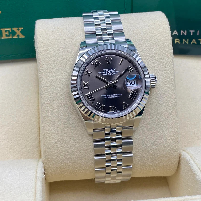 Rolex Lady-Datejust 28mm 279174 Dark Grey Roman Dial Oyster Bracelet - Image 2