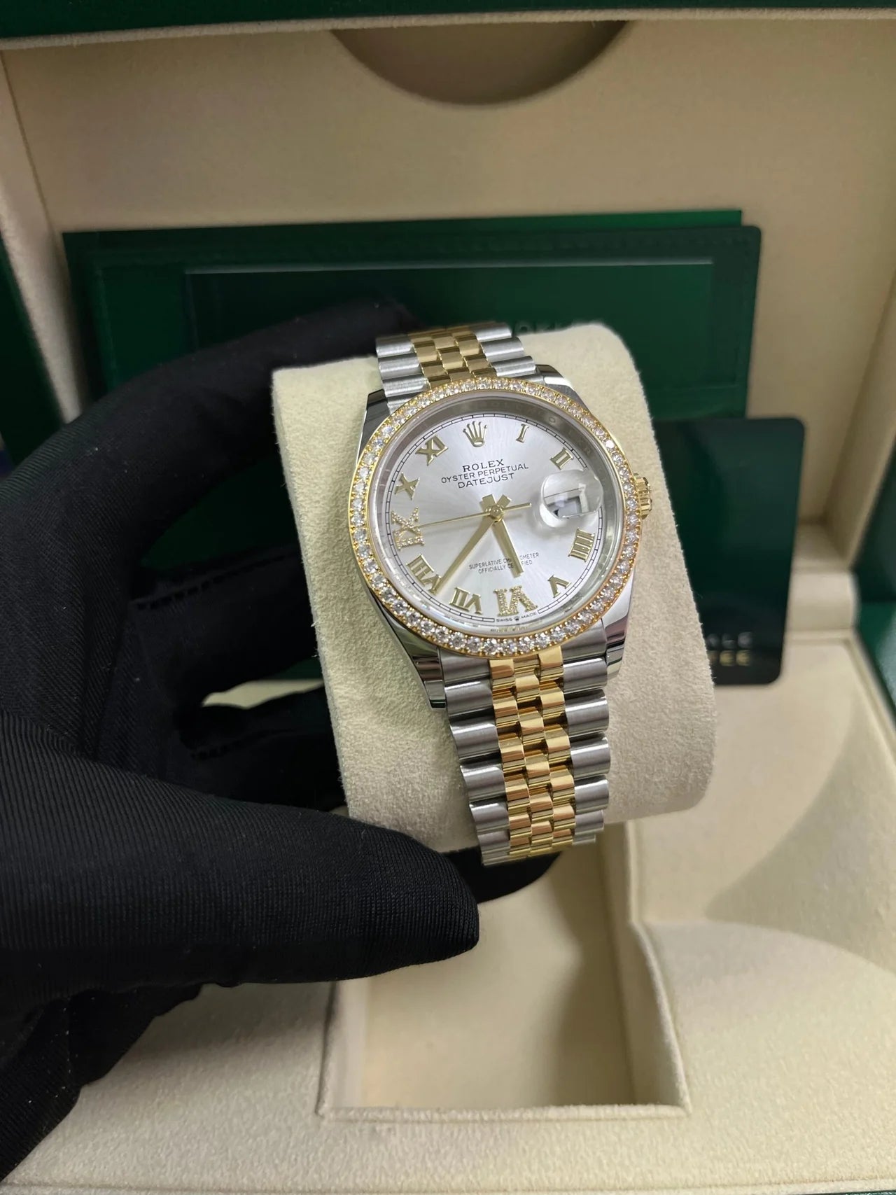 Rolex Datejust 36mm 126283 Silver Dial Diamond Bezel Jubilee Bracelet Watch - Image 9