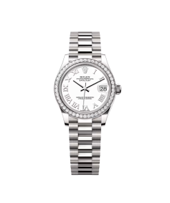 Rolex Datejust m278289RBR-0007 White Dial White Gold President Watch