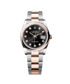 Alternative view of Rolex  Datejust 36mm 126201 Bright Black Dial Jubilee Bracelet Watch