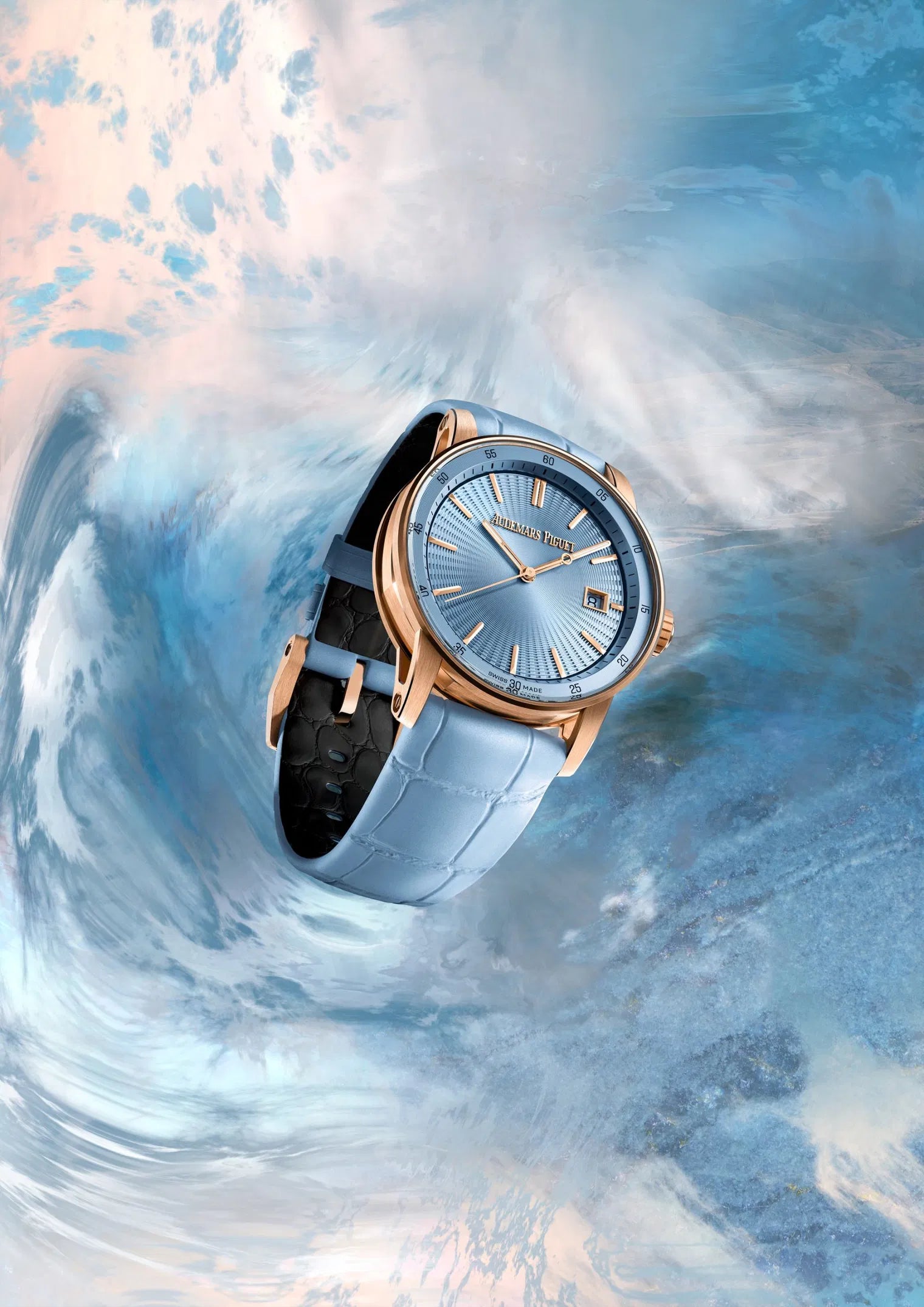 Audemars Piguet Code 11.59 Selfwinding Pink Rose Gold Light Blue Dial 38mm Leather Strap | 77410OR.OO.A344CR.01 - Image 4
