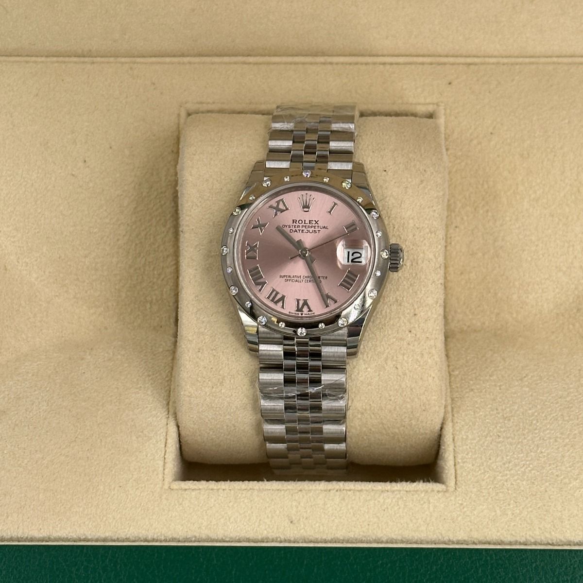 Rolex Datejust m278344-0021/0022 Pink Dial 31mm Domed Diamond Oyster Watch - Image 15