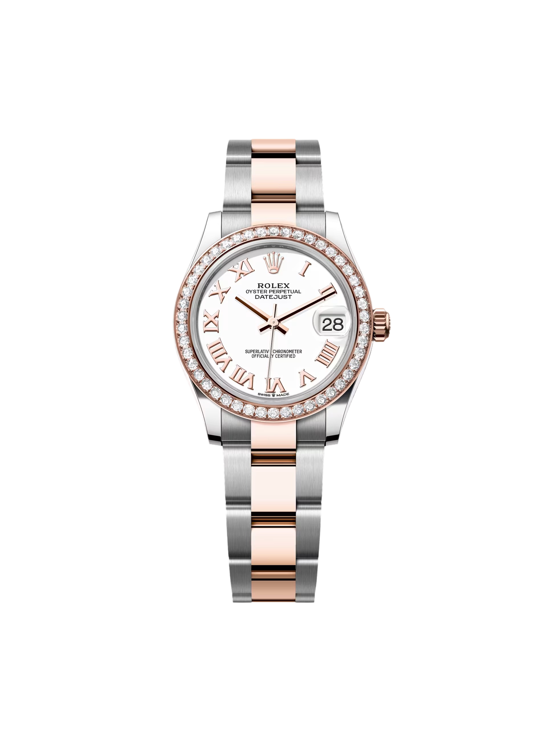 Rolex Datejust m278381RBR 31mm White Roman Dial Diamond-Set Bezel - Image 2