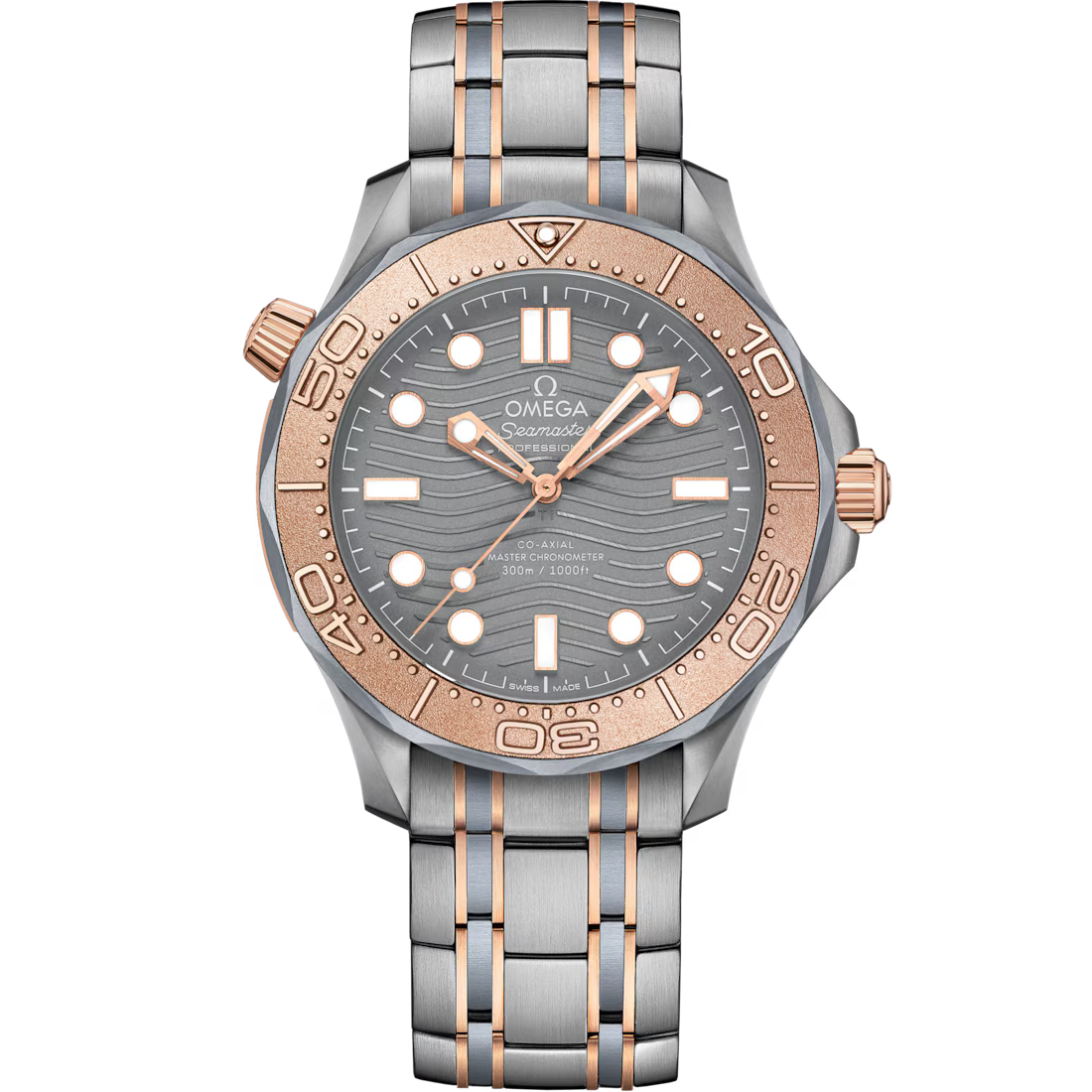Omega Seamaster Diver 300M 42mm Grey Dial Titanium �?tantalum �?Sedna�?18k Rose Gold Bracelet 210.60.42.20.99.001