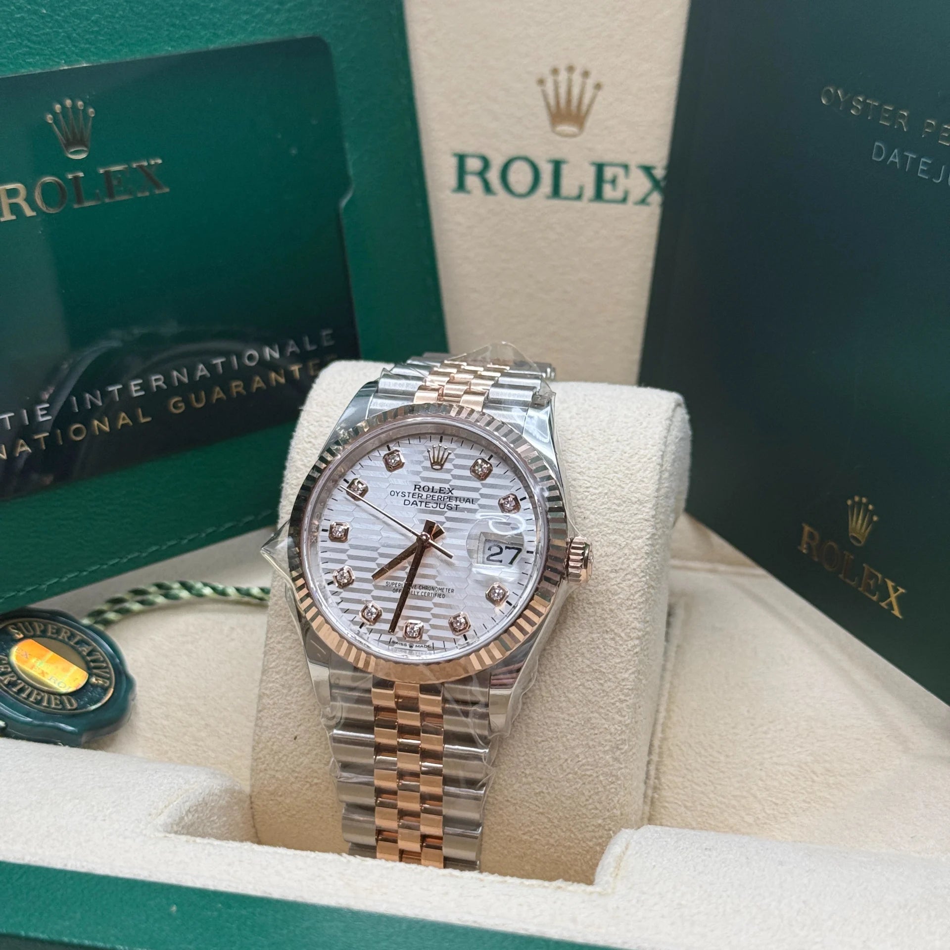 Rolex Datejust 36mm 126231 Silver Fluted Motif Dial Oystersteel and Everose gold Bracelet - Image 3