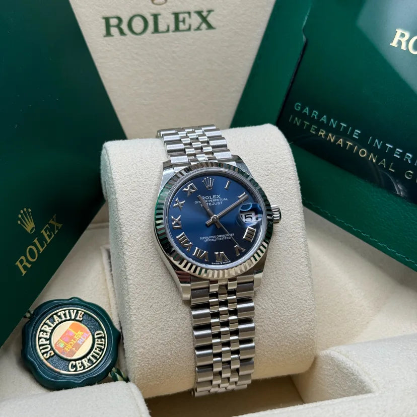 Rolex Datejust m278274-0033/0034 Bright Blue Dial 31mm Fluted Bezel Oyster Bracelet - Image 8