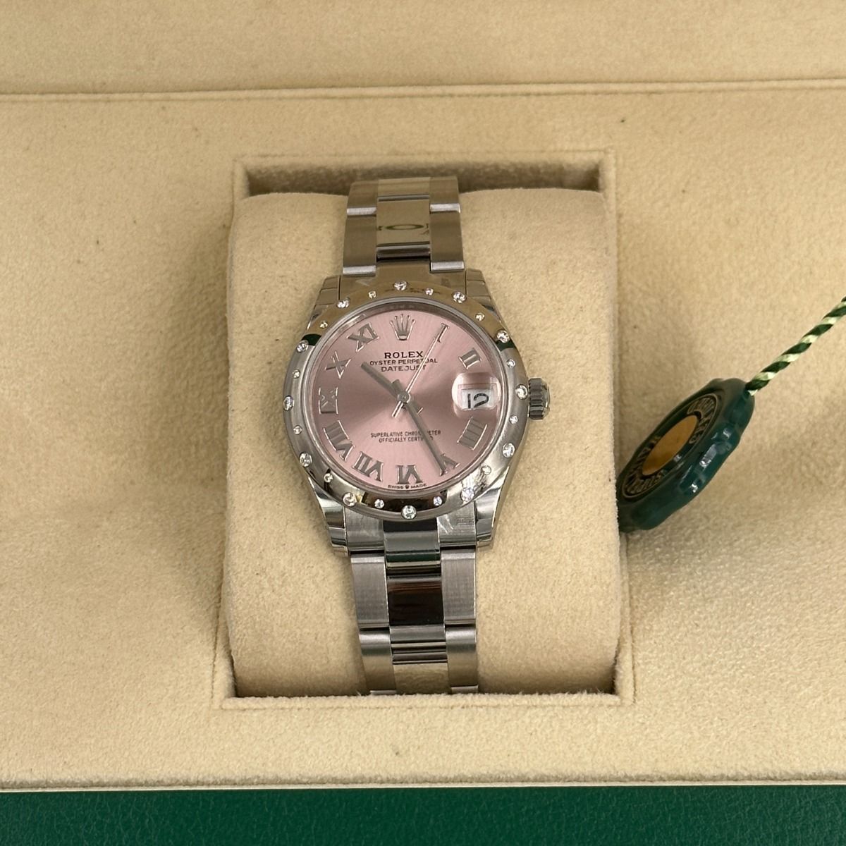 Rolex Datejust m278344-0021/0022 Pink Dial 31mm Domed Diamond Oyster Watch - Image 3