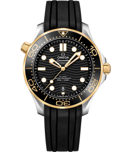 Omega Seamaster Diver 300M 42mm Black Dial Stainless Steel 18k Yellow Gold Strap 210.22.42.20.01.001