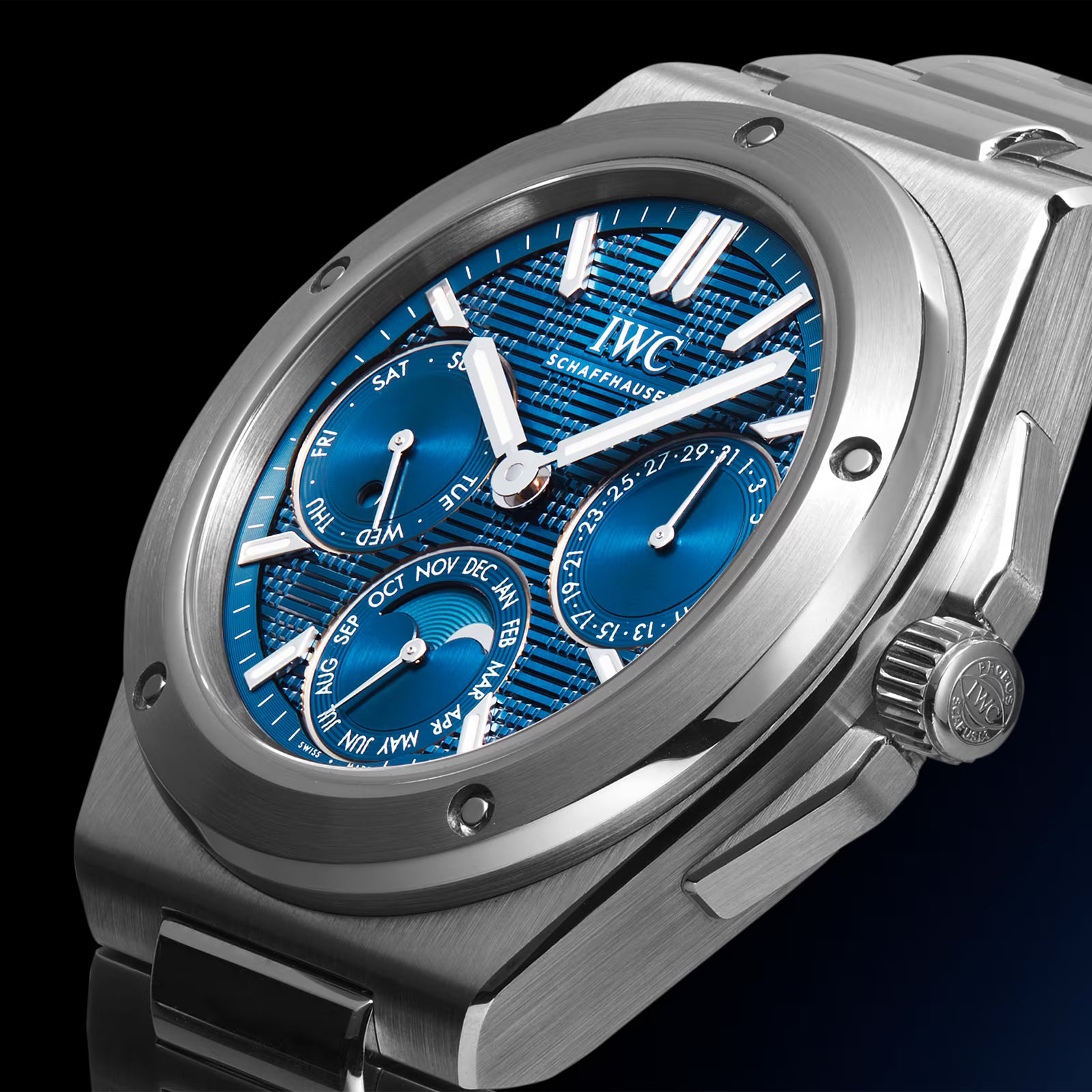 IWC Ingenieur Perpetual Calendar 41mm MensWatch Blue IW344903 - Image 3