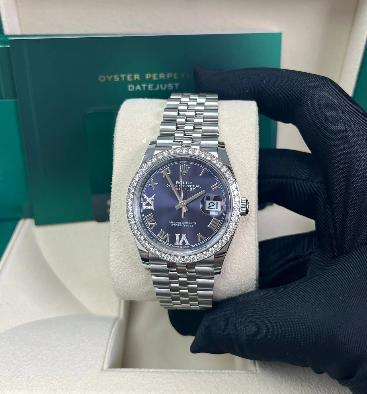 Rolex Datejust 36mm 126284 Aubergine Dial Jubilee Bracelet - Image 8