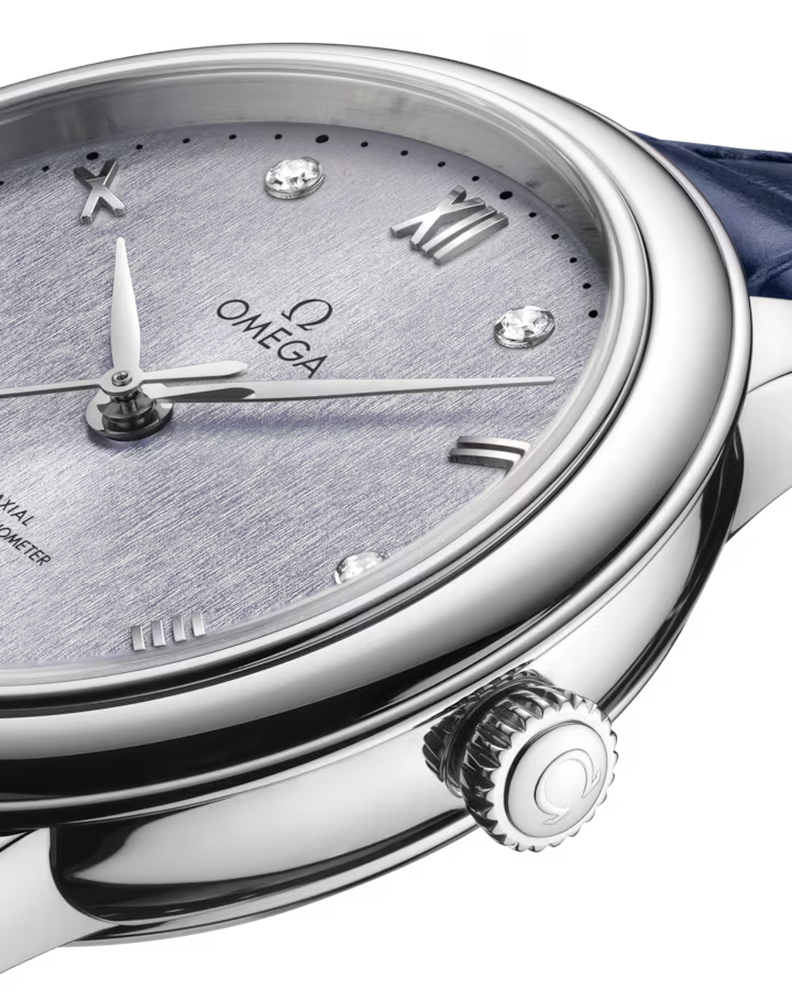 Omega De Ville Prestige 34 mm Blue Dial with Diamonds Stainless Steel Strap 434.13.34.20.53.001 - Image 2