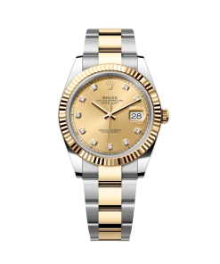 Rolex  Datejust 41mm Two-Tone Yellow Gold Fluted Bezel Champagne Diamond Dial Oyster - 126333
