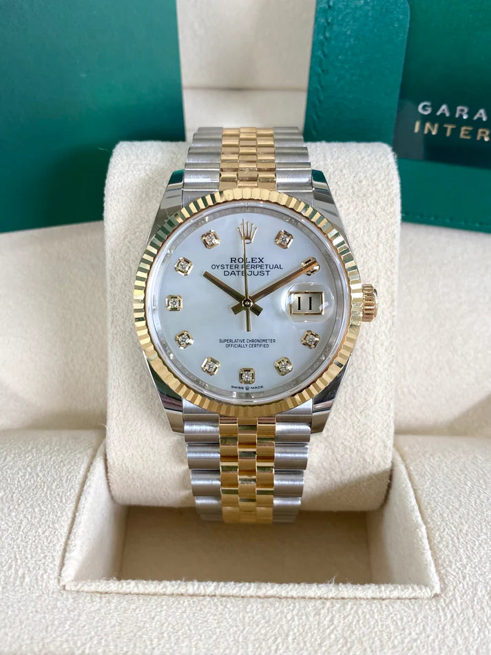 Rolex Datejust 36mm 126233 MOP Diamond Dial Jubilee Two-Tone Bracelet Watch - Image 3