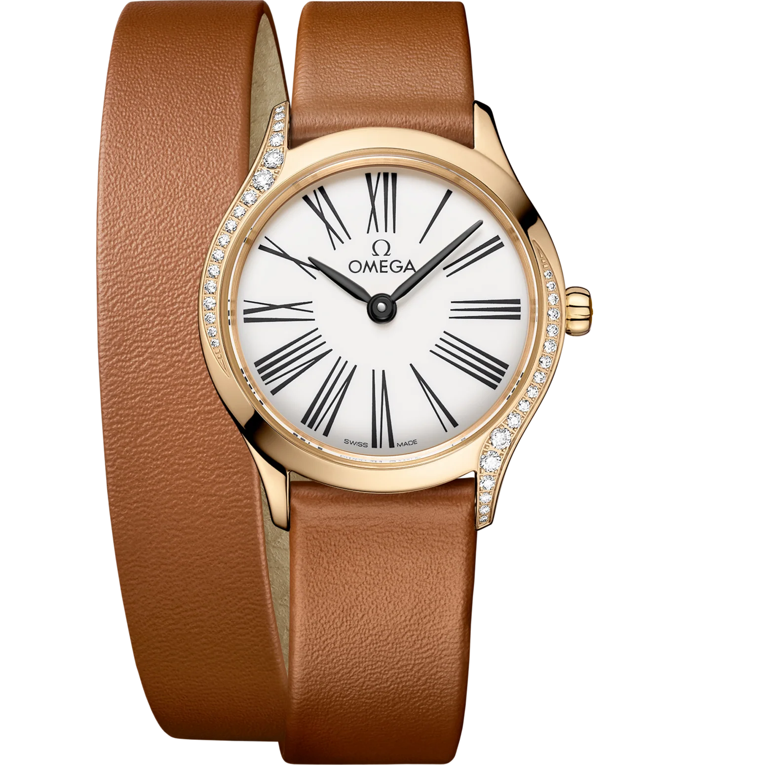 Omega De Ville Mini Trésor 26mm White Dial with Diamonds Moonshine�?18k Rose Gold Strap 428.57.26.60.04.005