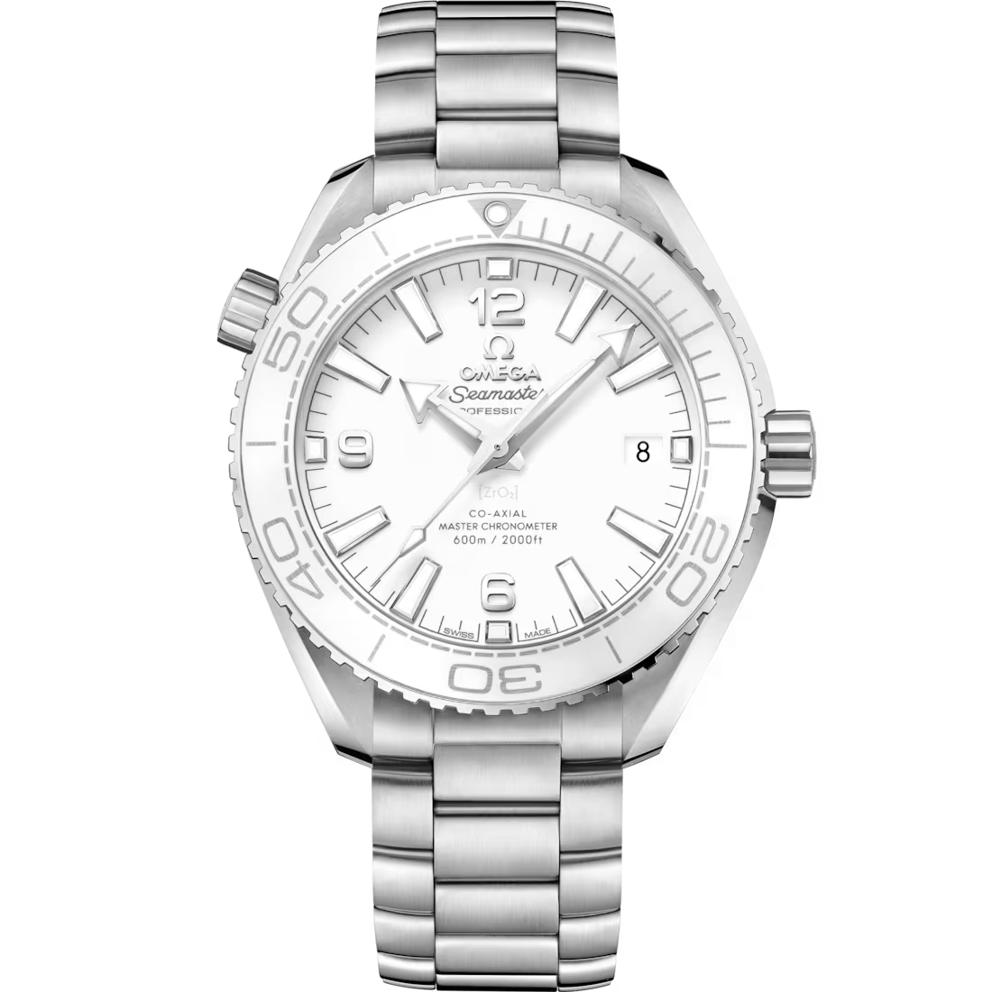 Omega Seamaster Planet Ocean 600M 39.5mm White Dial Stainless Steel Bracelet 215.30.40.20.04.001