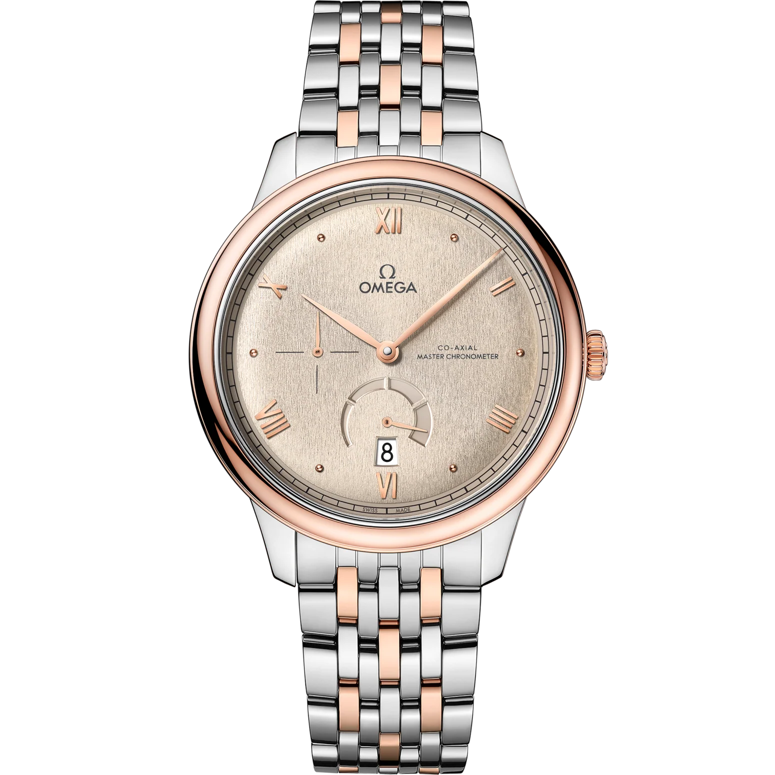 Omega De Ville Prestige 41 mm Linen Dial Stainless Steel Sedna�?18k Rose Gold Bracelet 434.20.41.21.09.001
