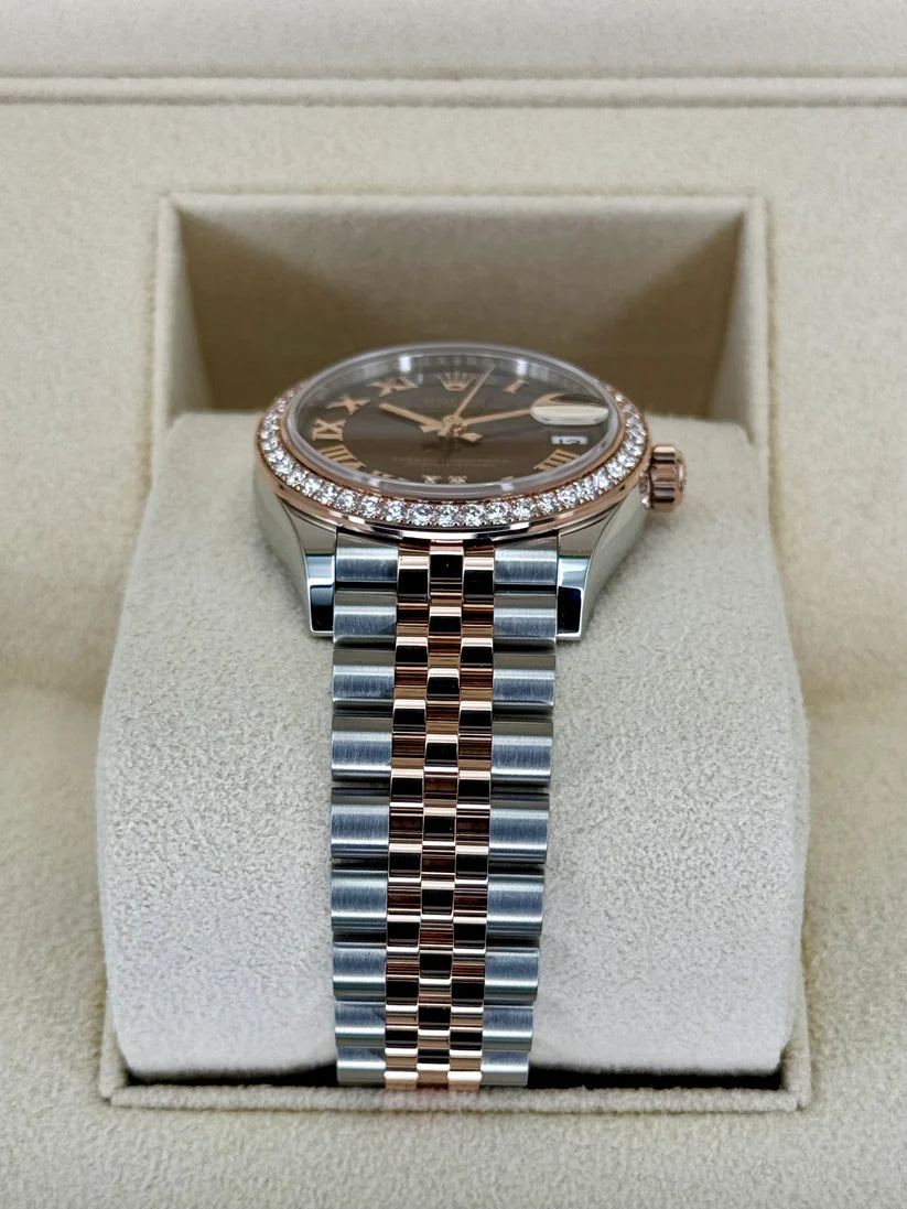 Rolex Datejust m278381-0005/0006 Chocolate Roman Diamond 31mm Dial Diamond-Set Bezel and Oyster Bracelet Watch - Image 9