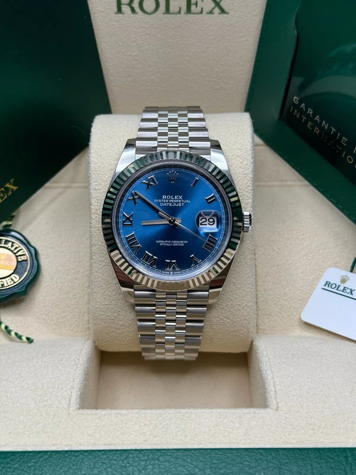 Rolex Datejust 41mm 126334 Blue Roman Oyster Stainless Steel Men’s Watch - Image 3