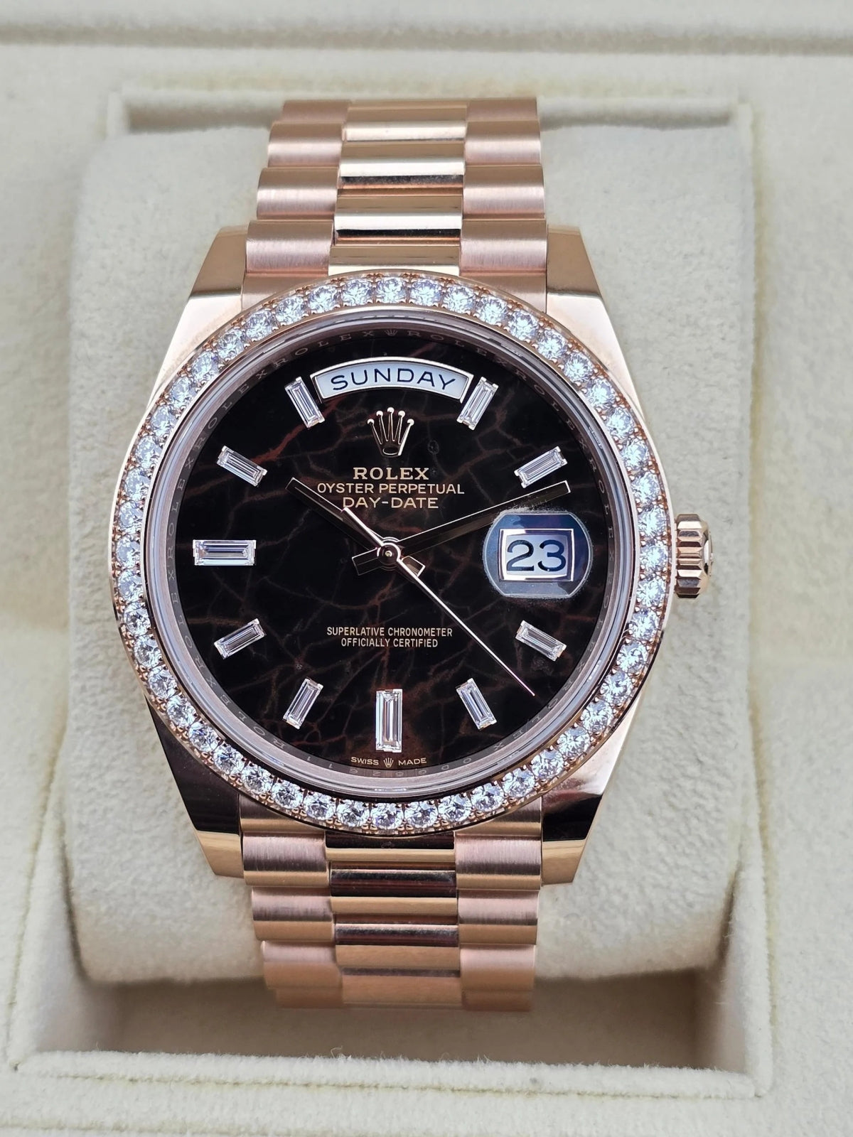 Rolex Day-Date 40mm Eisenkiesel / Diamonds Dial 228345rbr-0016 - Image 7