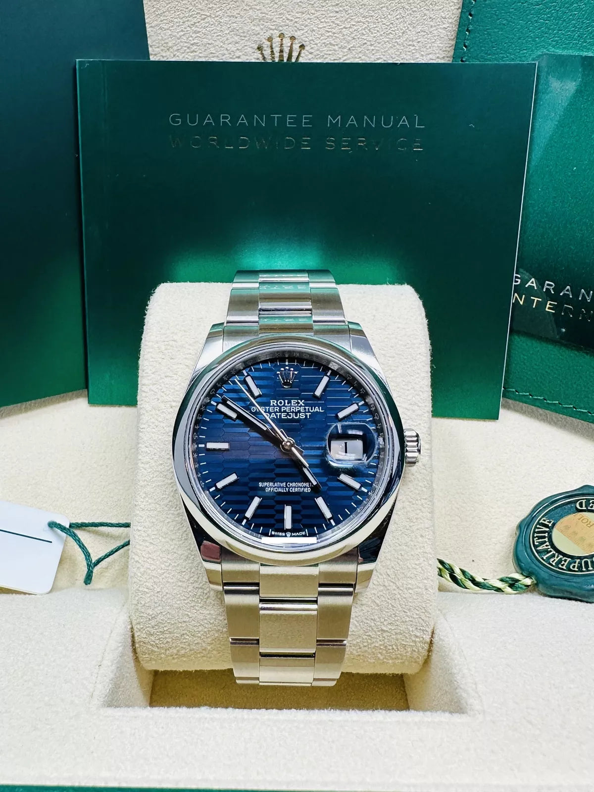 Rolex Datejust 36mm 126200 Oyster Perpetual Blue Fluted Motif Dial Jubilee Stainless Steel - Image 3