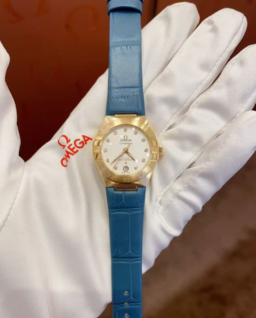 Omega Constellation Ladies' Selection 29mm yellow gold on leather strap 131.53.29.20.55.001 - Image 6