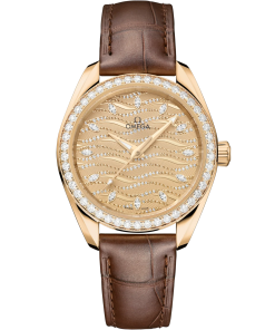 Omega Seamaster Aqua Terra 150M 34 mm Yellow Dial with Diamonds Moonshine�?18k Yellow Gold Strap 220.58.34.20.99.008
