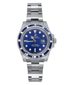 Rolex Submariner 40mm 116610LN Oyster Perpetual Date Aftermarket Dial, Diamond Bezel and Lugs Watch