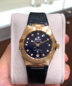 Alternative view of Omega Constellation Ladies' Selection 29mm yellow gold on leather strap 131.53.29.20.53.001