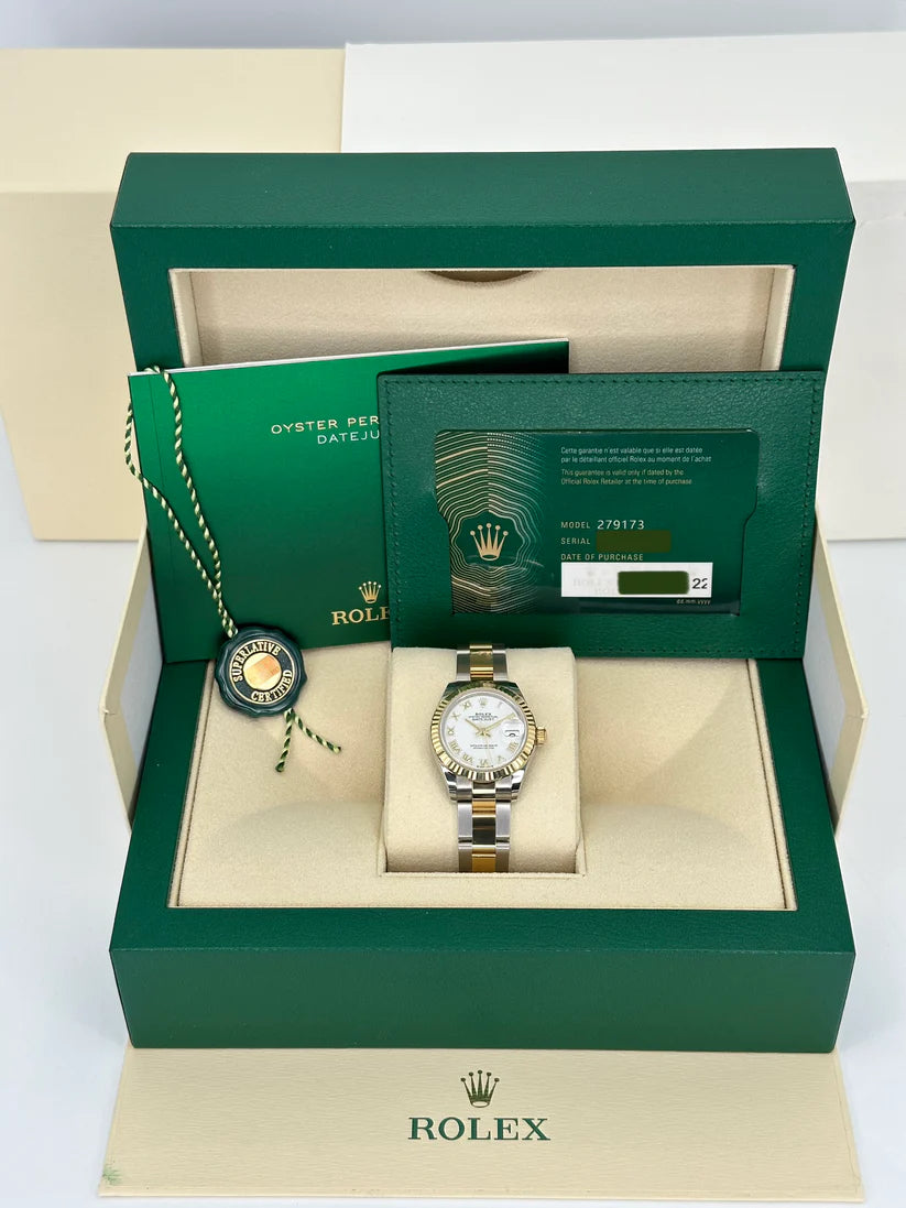 Rolex Lady-Datejust 28mm 279173 White Roman Dial Oyster Bracele - Image 9