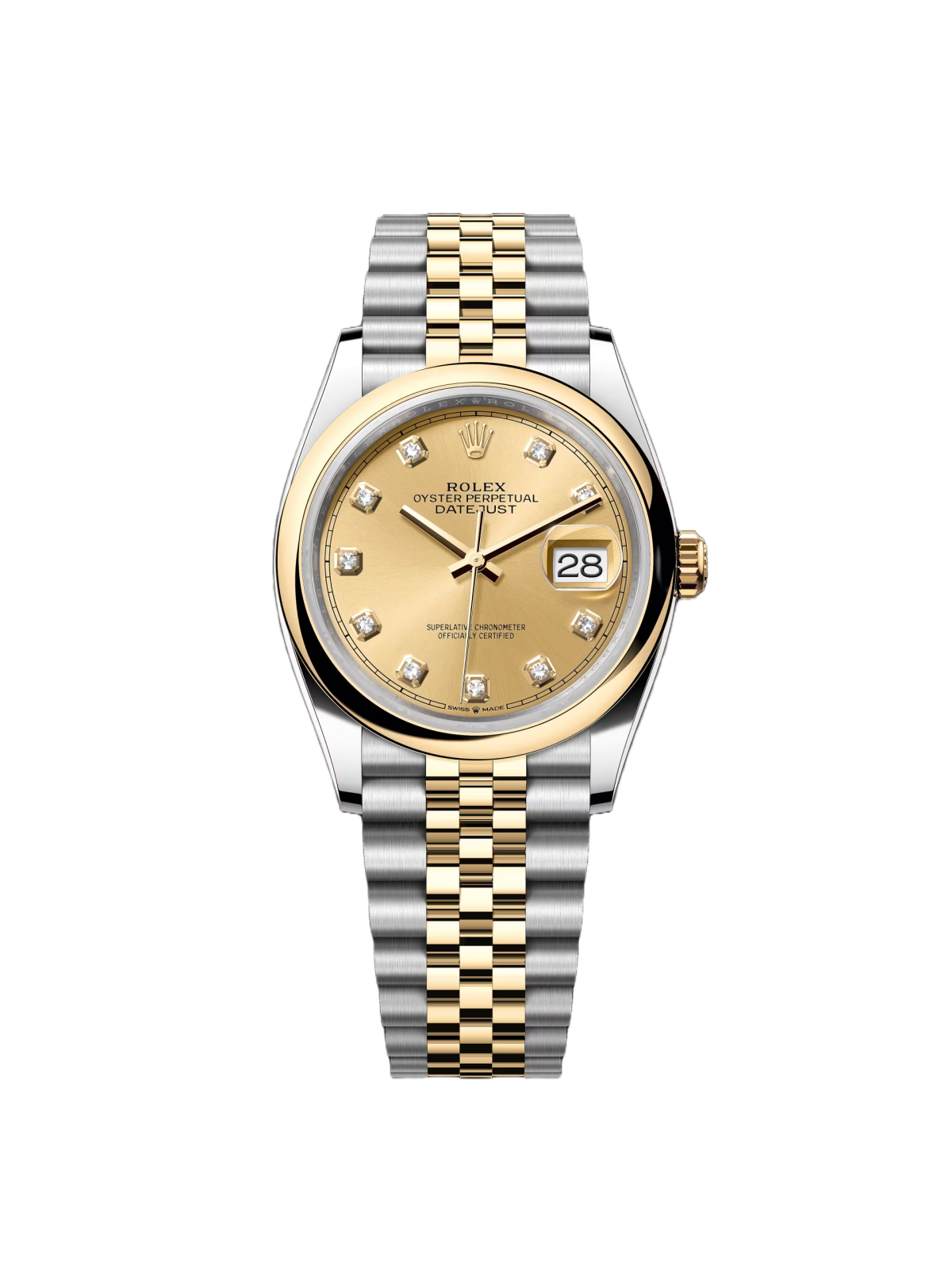 Rolex Datejust 36mm 126203 Champagne Set with Diamonds Dial Domed Bezel Oyster Bracelet - Image 10