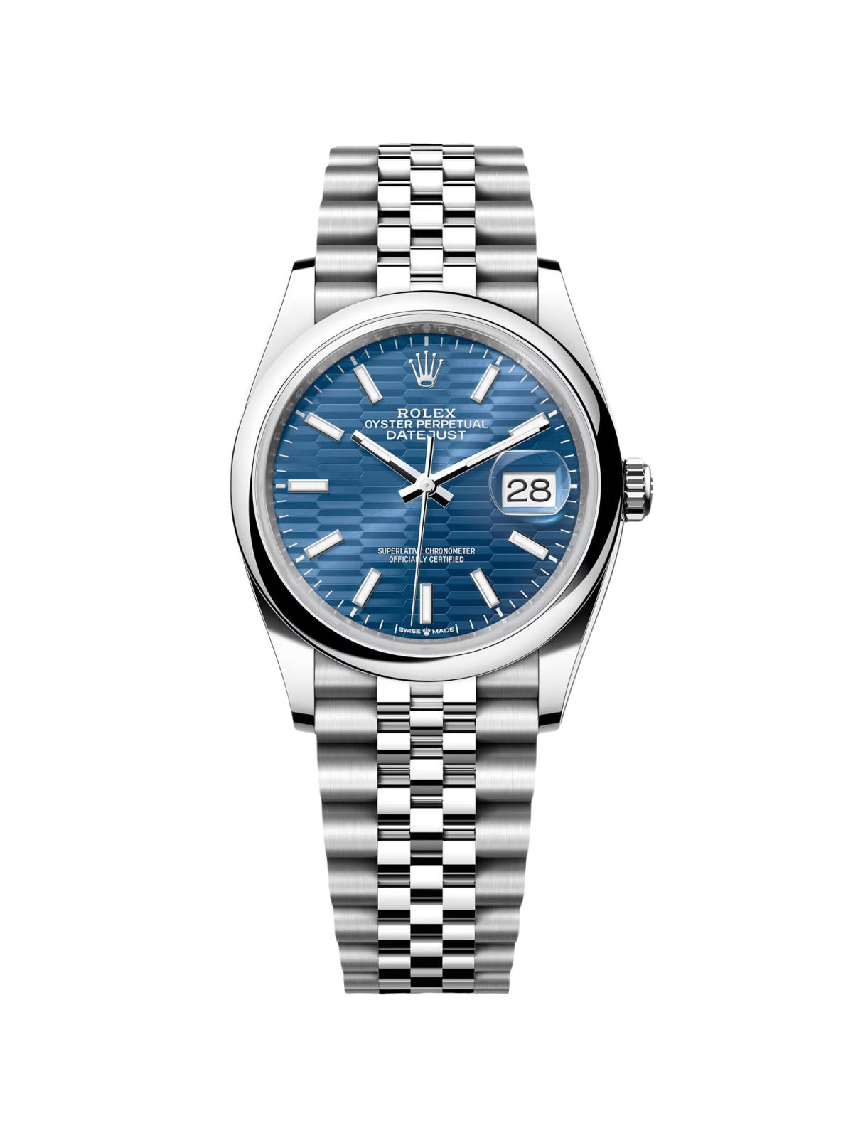 Rolex Datejust 36mm 126200 Oyster Perpetual Blue Fluted Motif Dial Jubilee Stainless Steel - Image 2