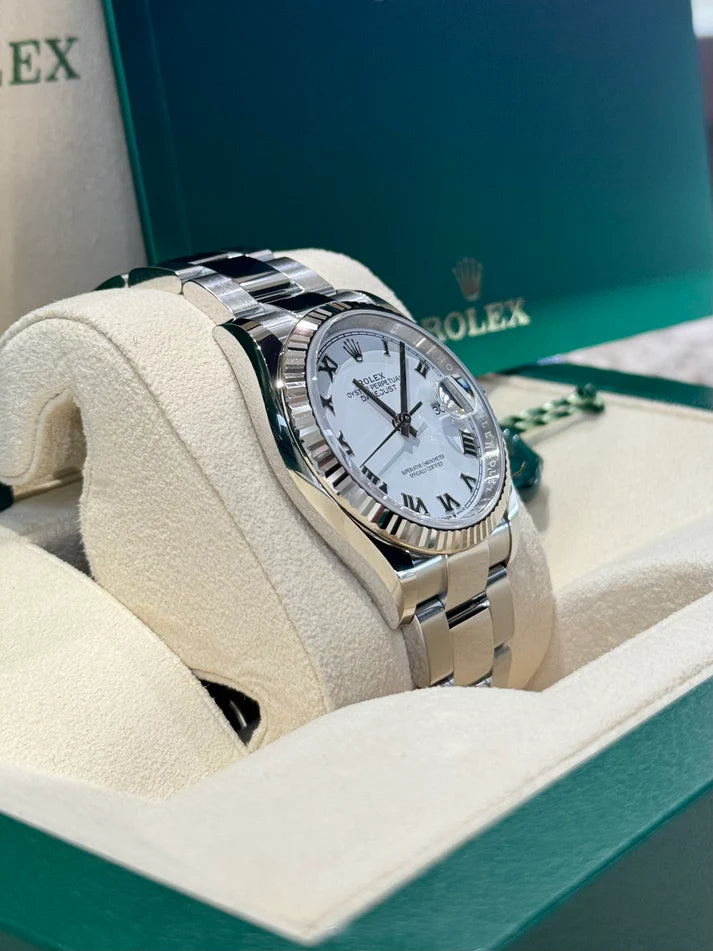 Rolex Datejust 36mm 126234 White Roman Dial Oyster Stainless Steel Mens - Image 9