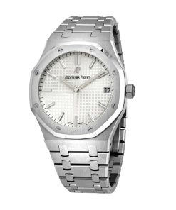 Alternative view of Audemars piguet Royal Oak Self-winding Stainless Steel 41mm Silver Dial
