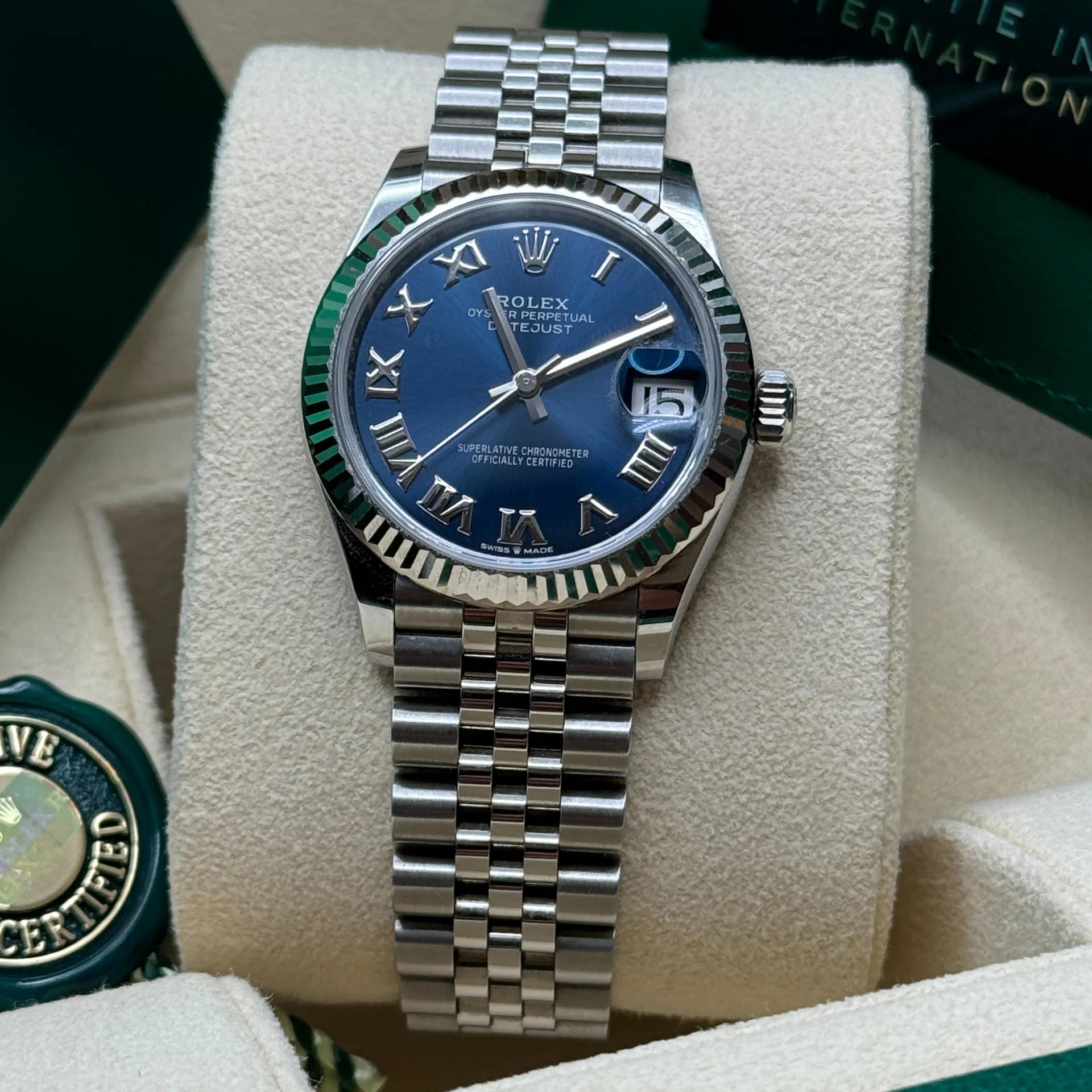 Rolex Datejust m278274-0033/0034 Bright Blue Dial 31mm Fluted Bezel Oyster Bracelet - Image 13