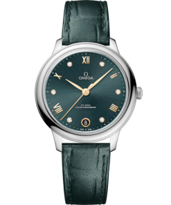 Omega De Ville Prestige 34mm Green Dial with Diamonds Stainless Steel Strap 434.13.34.20.60.001