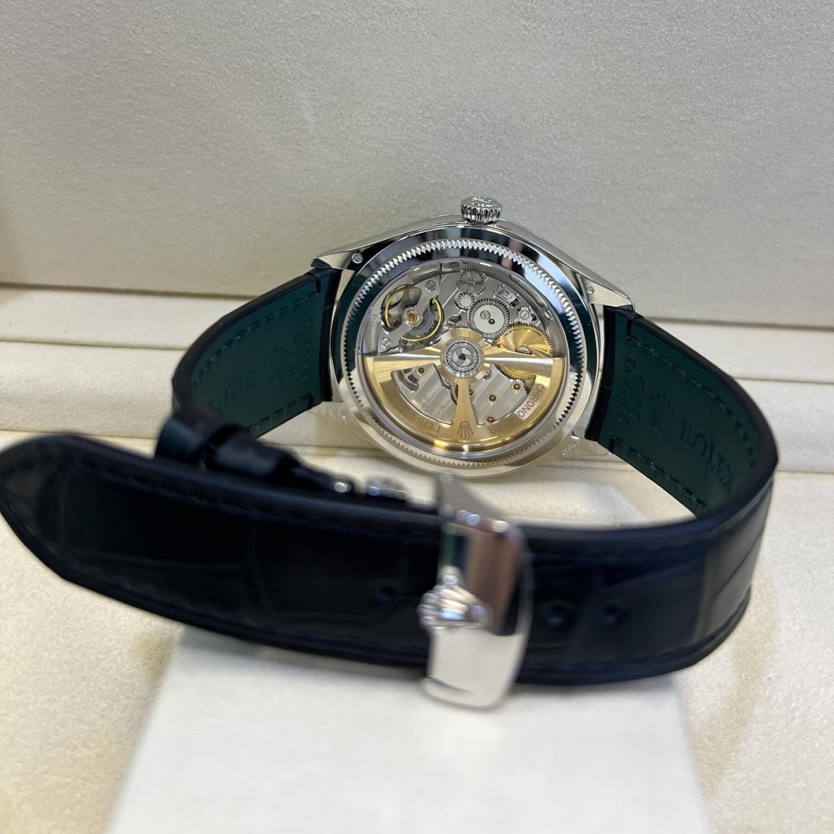 Rolex 1908 Platinum Ice Blue Dial Black Alligator Strap - 52506-0003 - Image 4