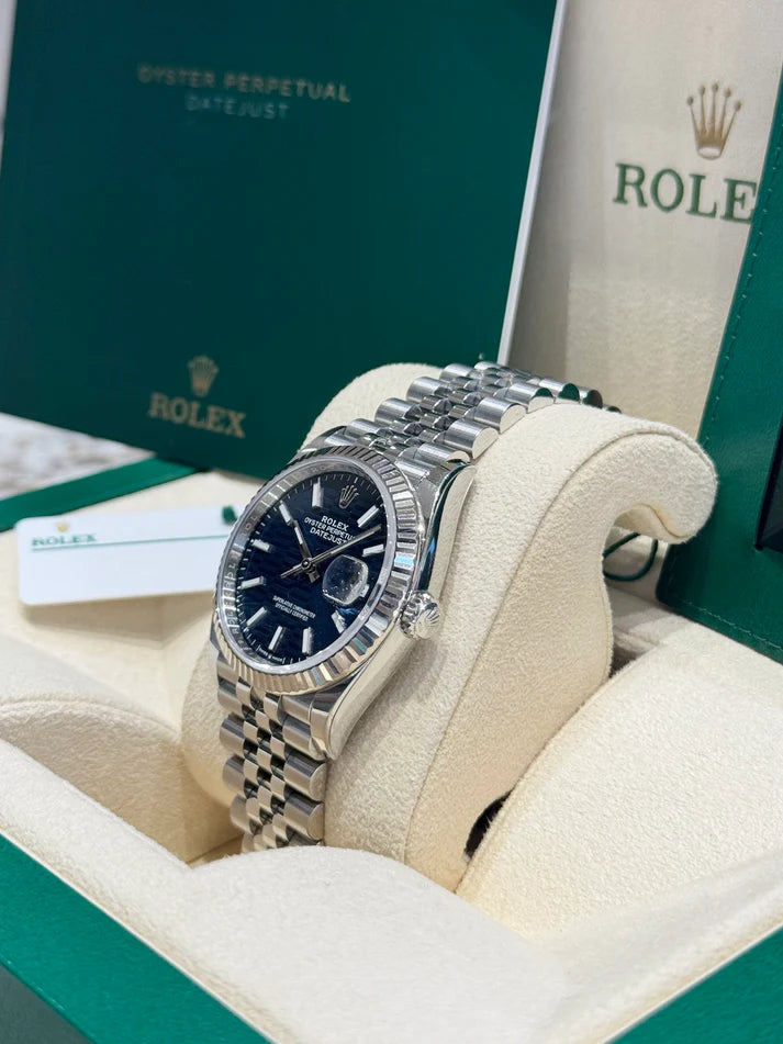 Rolex Datejust 36mm 126234 Blue Fluted Motif Dial Jubilee Bracelet - Image 4