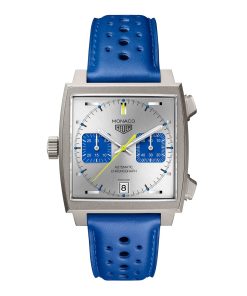 TAG Heuer Monaco Chronograph Racing Blue Limited Edition 39mm Mens Watch Silver CAW218C.FC6548