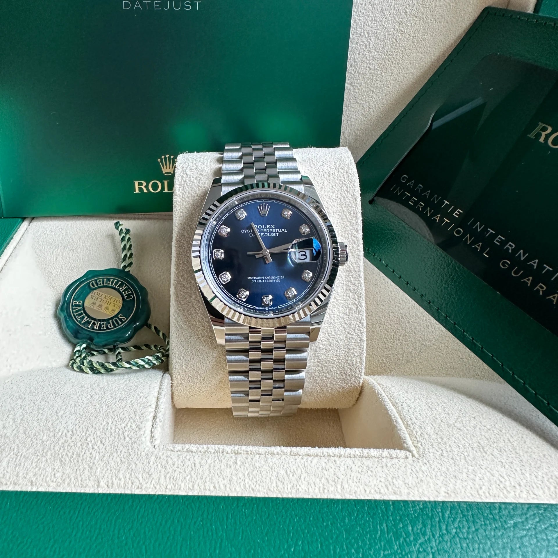 Rolex Datejust 36mm 126234 Blue Diamond Dial Stainless Steel Jubilee Mens Watch - Image 3