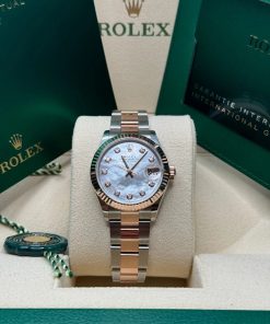 Alternative view of Rolex Datejust m278271-0025/0026 White Mother-of-Pearl 31mm Dial Oyster Bracelet Watch